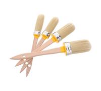WHAMVOX 4Pcs Oval Angled Paint Brushes Set - Flat Tip Oil and Watercolor Paintbrushes for Walls, Furniture, Wood Trim, and Craft Painting - Multi-Size 2#, 4#, 6#, 8# for Precise Corner and