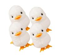 WHAMVOX 4pcs Plush Wind Up Duck Bulk Clockwork Jumping White Ducks for Interactive Spring-powered Playtime Compact and Easy to Use for Boys
