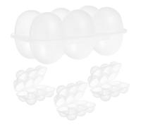 WHAMVOX 4pcs Portable Clear Plastic Egg Holder with Lid Reusable Egg Storage Box for Kitchen and Refrigerator for Camping and Picnic Sealed Freshness and Crack Protection