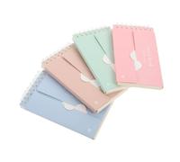 WHAMVOX 4pcs Portable Spiral Notebook for Students with Paper Memo Cards, for Making Flashcards and School Use, Compact Ring Notepad for DIY Projects and Vocabulary Practice Random Color