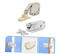 WHAMVOX 4pcs Push to Open Cabinet Door Latch Locks Cold Rolled Steel Elephant Trunk Hook Style Rebounding Lock for Wardrobes Cupboards Furniture Internal Installation