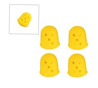WHAMVOX 4pcs Silicone Guitar Finger Caps Durable and Tear-resistant Protectors for Ukulele Electric Guitar and Mandolin Comfortable Fit Yellow