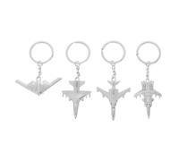 WHAMVOX 4pcs Silver Alloy Airplane Keychain Sturdy and Practical Design, Creative Small Airplane-shaped Keyring Pendant for Keys and House Keys, Rearview Mirror Hanging Charm and Bag