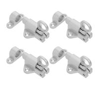 WHAMVOX 4pcs Sliding Patio Door Security Latch Safety Door Latch Interior Spring Self Locking Gate Interior Sliding Barn Lock Spring Loaded Window Lock Silver