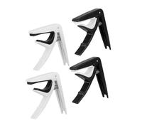 WHAMVOX 4pcs Sturdy Abs Ukulele Capo with Comfortable Touch and Firmly Clamped Design, Black Guitar Capo for Beginners and Music Teachers for Acoustic and Electric Guitar Use