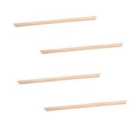 WHAMVOX 4pcs Unfinished Wooden Domino Racks Single Row Holders for Mexican Train Mahjong Tiles Game Display DIY Craftable Organizer