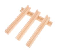 WHAMVOX 4Pcs Wooden Domino Trays with Alphabet Bases Desktop Holders for Game Cards Displaying Stands Suitable for Family Party and DIY Ornaments