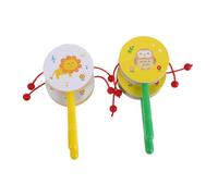 WHAMVOX 4pcs Wooden Monkey Drum Percussion Instruments for Kids Handheld Rattle Drum Set for Baby Early Education Family Gatherings And Preschool Activities