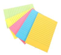 WHAMVOX 5 Books of Lined Sticky Notepads Pack with Strong Adhesion and Fine Workmanship, Bright Tearable Memo Stickers for Household Note Stickers and Office Use