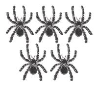 WHAMVOX 5 Pcs Spider Patch Cartoon Spider Embroidered Sew-on Fabric Applique, Black, Clothes Decoration for Shirts and Dresses, Banquet and Daily Life
