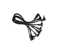 WHAMVOX 5-Way Right Angle Daisy Chain Power Cable for Guitar and Bass Effect Pedals - Noise Isolation Design, Black Pedal Power Supply Cable, Connects up 5 for Live Stage Studio Use