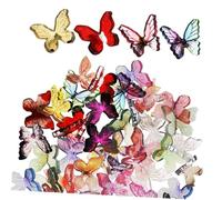 WHAMVOX 50pcs Mini Resin Butterflies Unique Design for Crafts Nail Charms Home Decor Garden Ornaments for Dollhouse Cake Decoration