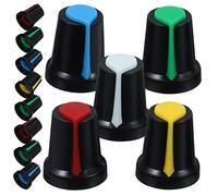WHAMVOX 50pcs Potentiometer Knob Caps 6mm Inner Diameter Bass Volume Control Knobs for Amplifier Guitar Parts Tone Control Caps in Red Yellow White Green Blue