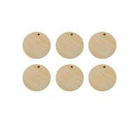 WHAMVOX 50pcs Wooden Pendant Charm DIY Jewelry Making Single Hole | Beige Wood, Fine Workmanship, Necklace and Keyring Use, Simple Stylish Creative Delicate Pretty Design