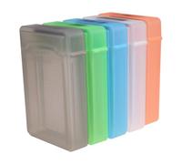 WHAMVOX 5pcs 3.5 Inch Hard Drive Storage Case with Strong Snap Lock Design and Marking Label Plastic Hard Disk Protector for Workplace and Home Use Random Color