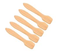 WHAMVOX 5pcs Mini Bamboo Cosmetic Spatulas for Face Mask Application, Lightweight Wooden Mask Applicator Spoons for Skincare Products, for Home Use and Travel