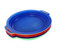 WHAMVOX 5pcs Plastic Sand Sifter for Beach and Sandbox Friendly Colorful Sand Strainers for Shell Collecting Rock Sifting and Gardening Digging Outdoor Tools for Boys