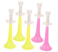 WHAMVOX 5pcs Plastic Stadium Horns Loud Noise Makers for Sporting Events Football Games Graduation Parties Cheering Trumpets for Sports Fans