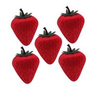 WHAMVOX 5pcs Red Strawberry Ring Boxes Cute Jewelry Organizer Trinket Box for Proposal Engagement Wedding Anniversary Valentine Day Christmas