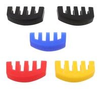 WHAMVOX 5Pcs Rubber Violin Practice Mute Set with Clip-On Design, Quieting Orchestral Accessory for Home Use, Beginner Violin and Viola Sound Dampener in Black, Red, Blue, Yellow