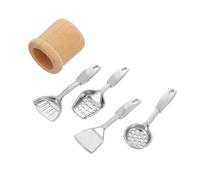 WHAMVOX 5pcs Scale Miniature Kitchenware Metal Dollhouse Cooking Tools for Pretend Play Micro Scene Photography Props and Miniature House Accessories