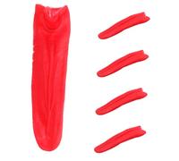 WHAMVOX 5pcs Stretchable Red Fake Tongue Prop Soft Skin-friendly Material Realistic Halloween Cosplay Accessories for Adults Portable Prank Stage Performance
