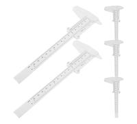 WHAMVOX 5PCS White Plastic Vernier Calipers Set for Students - Precision Measuring Tool for School Labs and Woodworking, Multifunctional Plastic Caliper Gauge for Inside Outside Depth