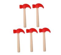 WHAMVOX 5pcs Wooden Hammer Montessori Fine Motor Skill Development Safe Wood Construction for Birthday Party Games Supplies Red