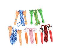 WHAMVOX 5Pcs Wooden Handle Skipping Rope Cartoon Design Lightweight Jump Rope for Boys Ergonomic Grip Exercise Equipment for Primary School Students Fitness Training