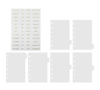 WHAMVOX 6 Rings Binder Divider Pages Writable Tabs 1 Set PP Frosted 6-Hole A7 Size Flagging Function for Organizing Reports and Files