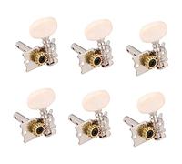 WHAMVOX 6pcs Acoustic Guitar Tuning Pegs with Metal and Plastic Construction, Silver Retro Style, Improve Sound of Strings and Fix Strings, Suitable for Acoustic Guitar and Ukulele