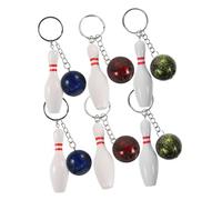 WHAMVOX 6pcs Bowling Keychains with Mini Ball and Pin Ornaments Realistic Sports Souvenir for Team Athletes Bowling Party Favors Backpack and Purse Charms in Red Green Blue