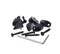 WHAMVOX 6pcs Electric Bass Guitar Locking Nut Set Black Made of Metal Includes Wrench and Screws