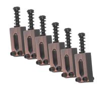WHAMVOX 6pcs Electric Guitar Tailpiece Bridge and Fixed Bridge Saddle Set in Zinc Alloy with Straight Spring Design and Black Screw Reinforcement, Enhancing Playing Comfort for Music