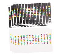 WHAMVOX 6pcs Guitar Fretboard Stickers Assorted Self-adhesive Notes for Beginners Easy to Install and Remove Background for Visibility for Learning Guitar Scales