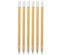 WHAMVOX 6pcs Inkless Pencils with Bamboo Body for Students and Teachers, Ergonomic Design Creative Pencils for Home, School, and Office Drawing and Writing