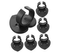 WHAMVOX 6pcs Microphone Hook Holder Wall-mounted Mic Clip with Anti-slip Abs Material, Heart-shaped Design for Microphone and Nameplate, Suitable for Occasions, Black Colour