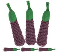 WHAMVOX 6pcs Natural Straw Rabbit Biting and Hamster Chewing Stick in Purple, Keeps Small Furry Animals Active, Chew for Cage Play and Dental Health