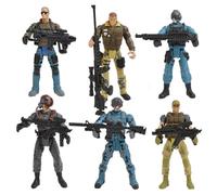 WHAMVOX 6pcs Special Forces Soldier Models with Movable Joints, Plastic Counter-terrorism Action Figures for Educational Play, Army Men Set for Boys and Role-playing