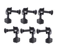 WHAMVOX 6pcs Vintage Style Guitar Machine Semi-closed Tuning Pegs for Electric and Acoustic Guitars Black Tuning Keys Configuration