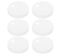 WHAMVOX 6pcs White Plastic Toilet Seat Screw Caps with Universal Compatibility, Decorative Hinge Covers Trim for Bathroom, Top Hinge Fixings Replacement with Polished Look and Elegant