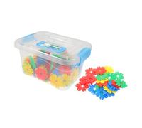 WHAMVOX 70pcs Colorful Snowflake Building Blocks Set for Storage Box Educational Interlocking for Creative Play Fine Motor Skill Development Group Activities and Imaginative Construction