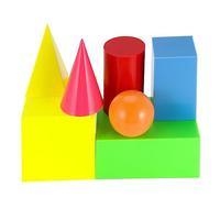 WHAMVOX 7Pcs Large Geometric Building Blocks Educational Teaching Tools for Early Learning Lightweight Shapes Sphere Cube Cylinder Prism