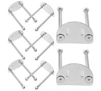 WHAMVOX 8pcs Double Row Roller Skate Base Mounting Plates with 57mm Rear Half-circle Washer and Nut Shock Absorbing Metal Brackets for Four Wheel Quad Skates for Smooth Skating and Repair