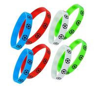 WHAMVOX 8pcs Football Soccer Silicone Wristbands Red White Blue Green Team Bracelets Accessory for Boys Football Club Wristbands