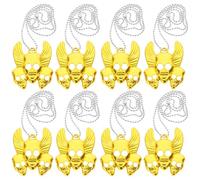 WHAMVOX 8pcs Skull Pendant Necklace, Plastic Golden Gothic Chain Necklace with Skull Pendant, Party Decor for Halloween Parties