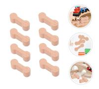 WHAMVOX 8pcs Wooden Train Track Connector Pieces Rail Adapter for DIY Track Expansion Safe and Sturdy Accessories for Creative Train Layouts and Fine Motor Skill Development