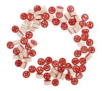 WHAMVOX 90pcs Red Wooden Number Chess Pieces Double-sided Game Set for Logical Thinking Educational Fun Family Board Games Replacement Pieces