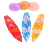 WHAMVOX 9pcs Mini Surfboard Set Doll Boots and Hats, Plastic Summer Surf Accessories for Beach Play and Birthday Party Decorations