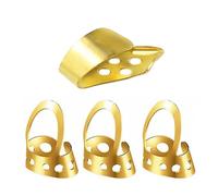 WHAMVOX Adjustable Metal Thumb and Finger Picks Set 4pcs for Banjo Guitar Ukulele, Gold Hollowed Plectrum for Fingerstyle Playing, Smooth Guitar Accessories Suitable for Acoustic